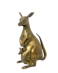 Vintage Brass Kangaroo with Joey Figurine