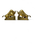 Vintage Brass Charging Bulls-A Pair