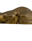 Vintage Brass Reclining Cat Figurine
