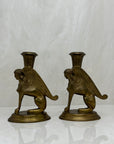 Vintage Brass Winged Sphinx Candleholders-A Pair