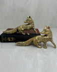 Vintage Brass Foxes- A Pair