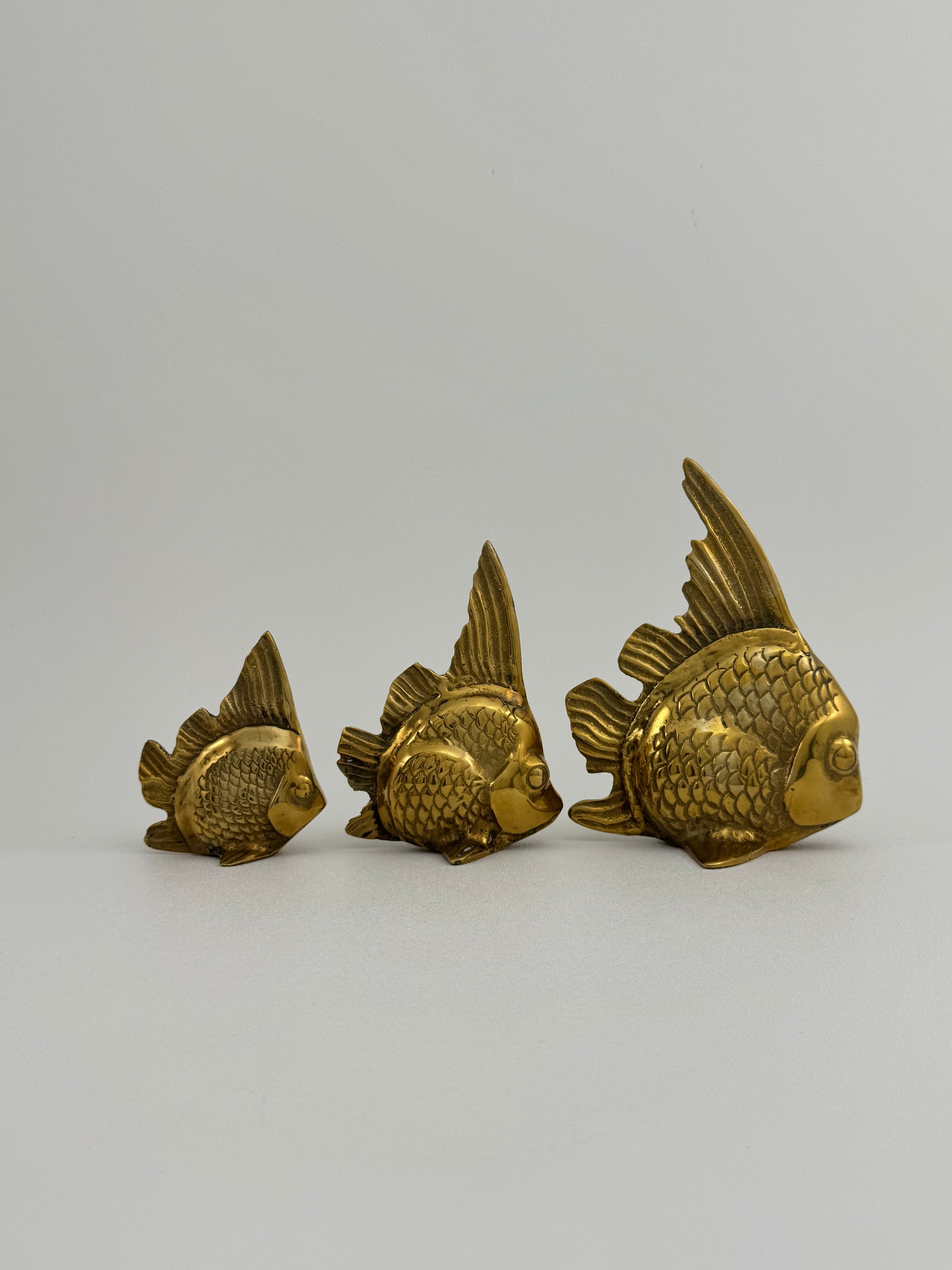 Vintage Brass Fish-A Set of Three