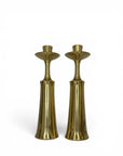 Vintage Brass Candleholders- A Pair By Jens Quistgaard Marked Dansk Design Danmark