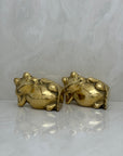 Vintage Brass Relaxing Frogs- A Pair