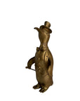 Vintage Brass Penguin Conductor with Baton – Whimsical Dapper Sculpture