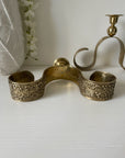 Vintage Brass Candlestick Holders with Scrollwork- A Pair