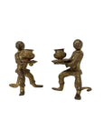 Vintage Brass Monkey Candleholders – Taper Holders, Pair