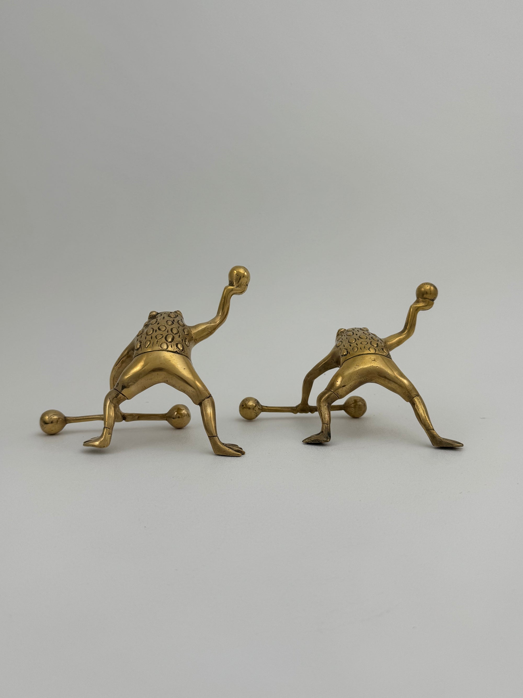 Vintage Brass Workout Frogs-A Pair