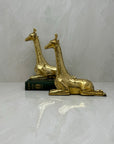 Vintage Brass Sitting Giraffes-A Pair