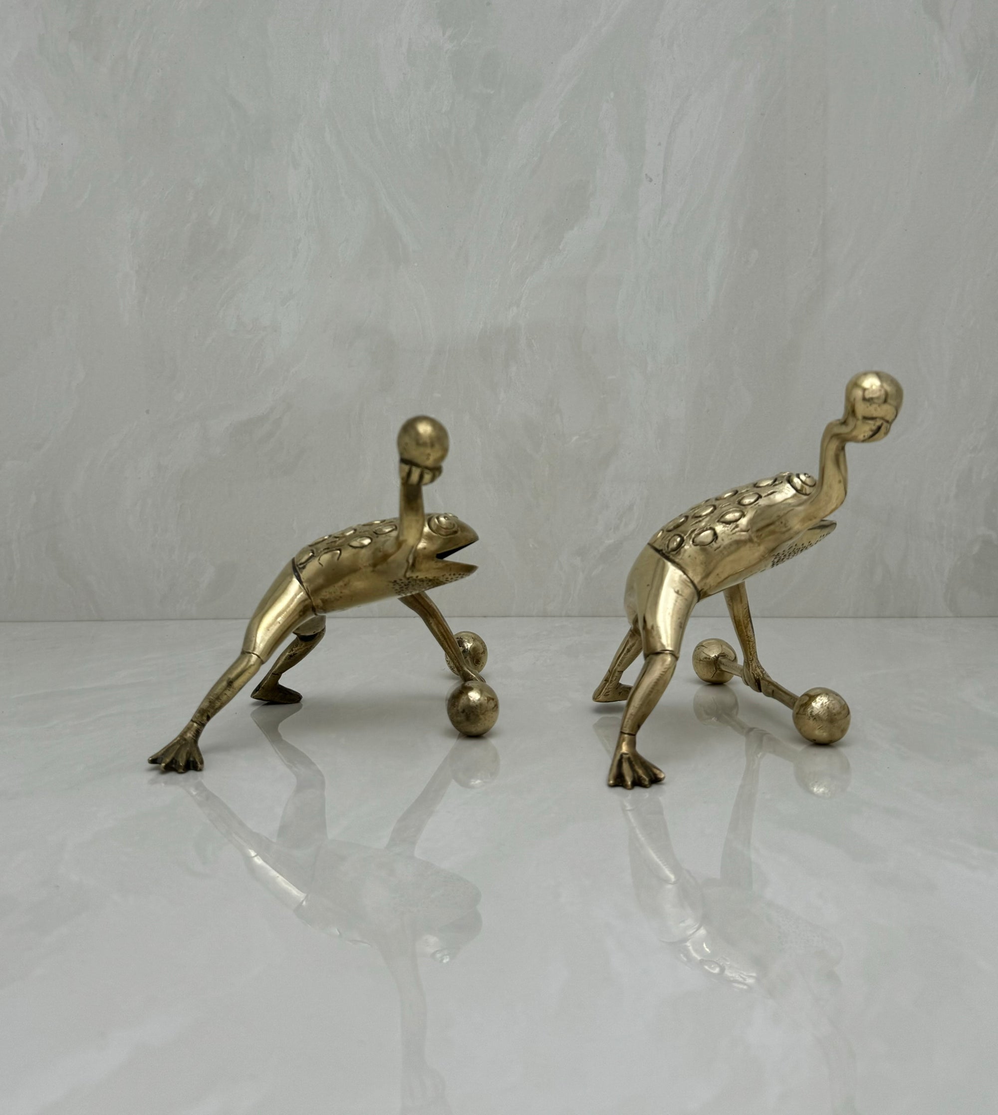 Vintage Brass Workout Frogs-A Pair