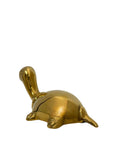 Vintage Brass Turtle Figurine | Long-Necked Mid-Century Modern Animal Sculpture