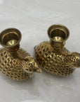 Vintage Brass Pheasant Candlestick Holders-A Pair