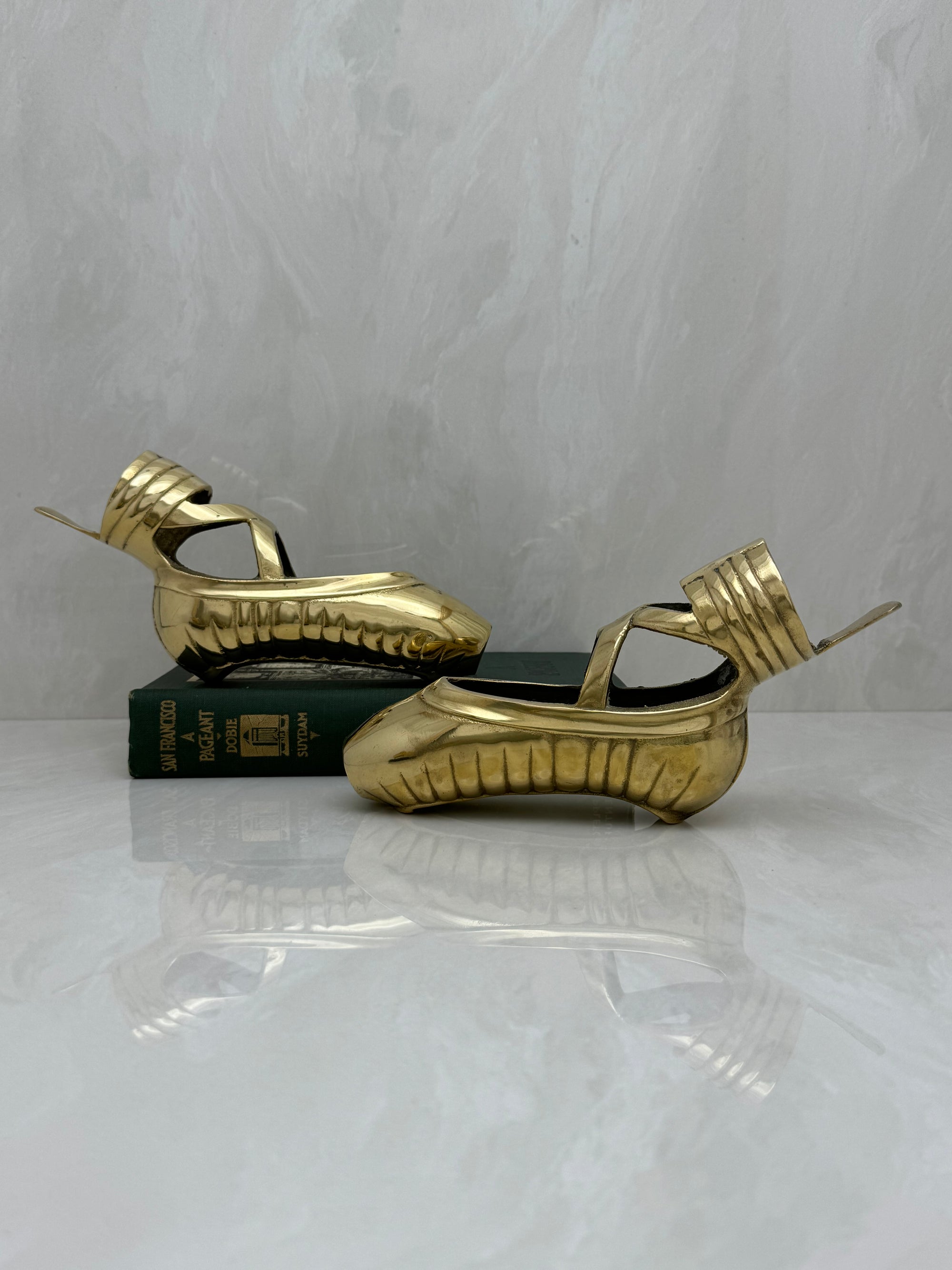 Pretty Brass Ballerina Slippers -A Pair