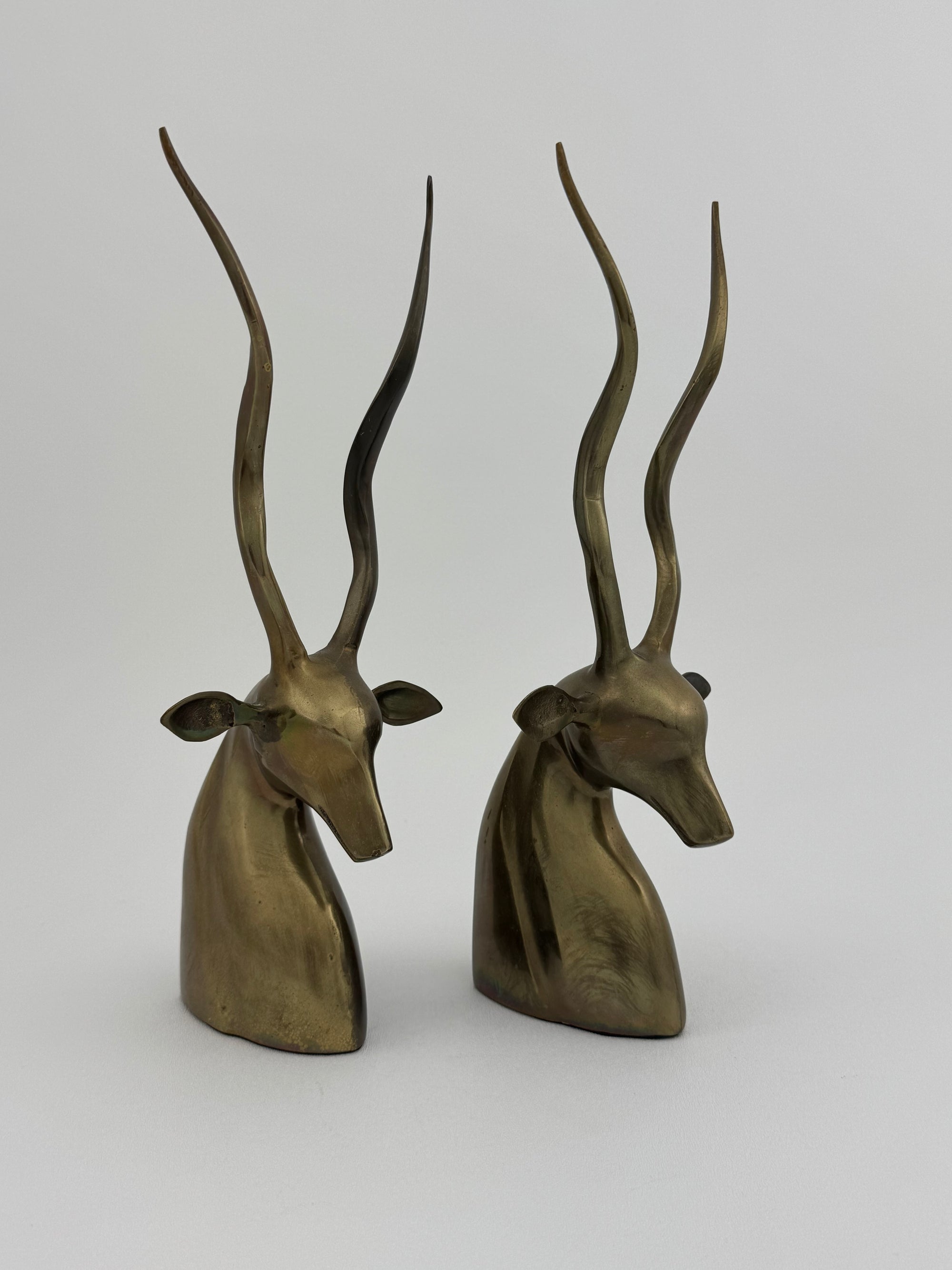 Vintage Brass Antelopes- A  Pair