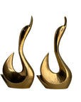 Vintage Modernist Brass Swan Pair – Sculptural Mid-Century Elegance