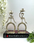 Gunslinger Brothers' Brass Candlestick Holders- A Pair