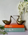 Vintage Brass MCM Sleek Beak Ducks- A Pair