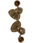 Vintage Brass Frog Couple Candle Holders | Mid-Century Whimsical Pair on Lily Pads