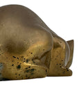Vintage Brass Reclining Cat Figurine