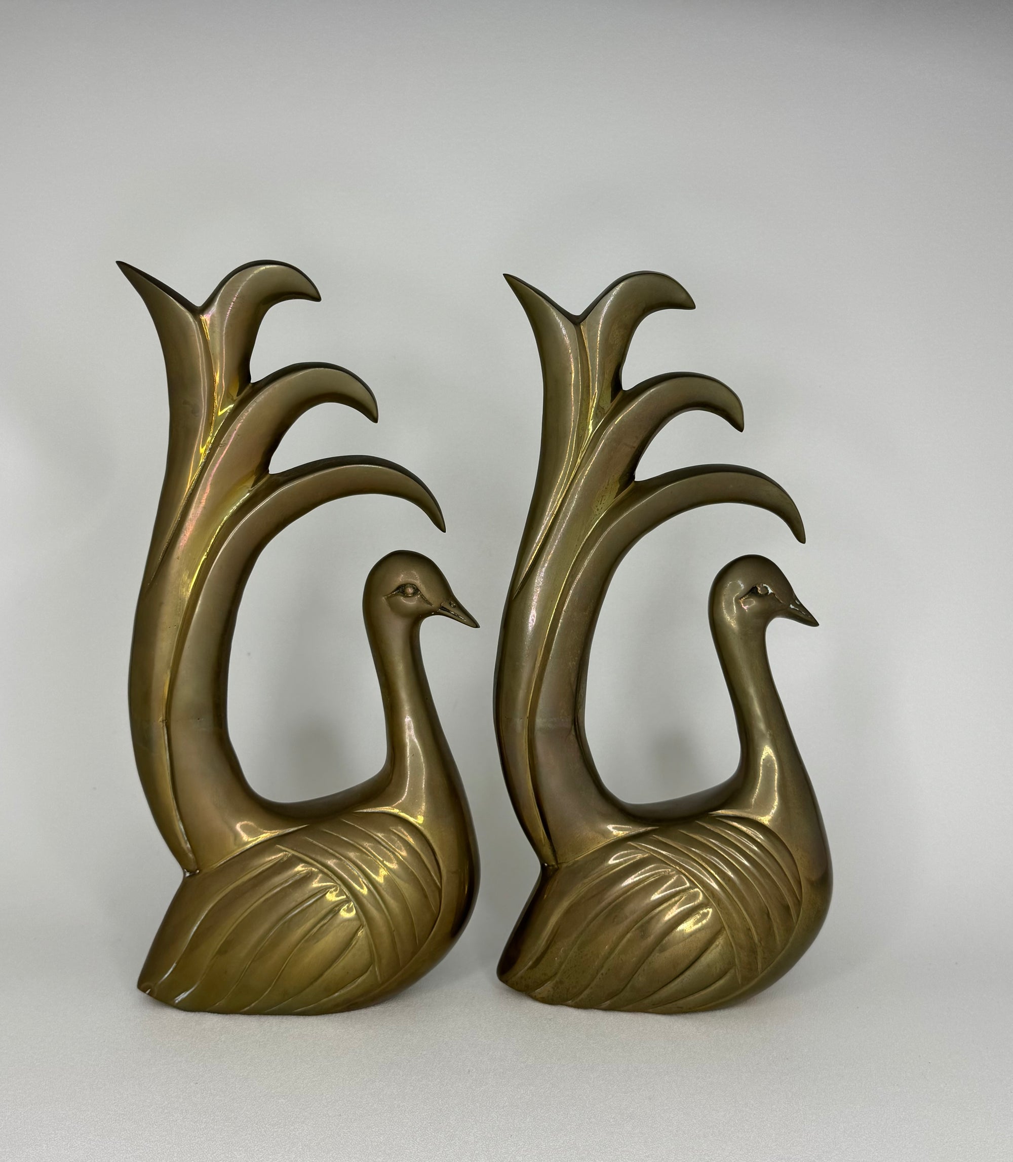Vintage Brass Peacocks pair by Frederick Cooper