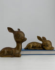 Vintage Brass Resting Deer Pair