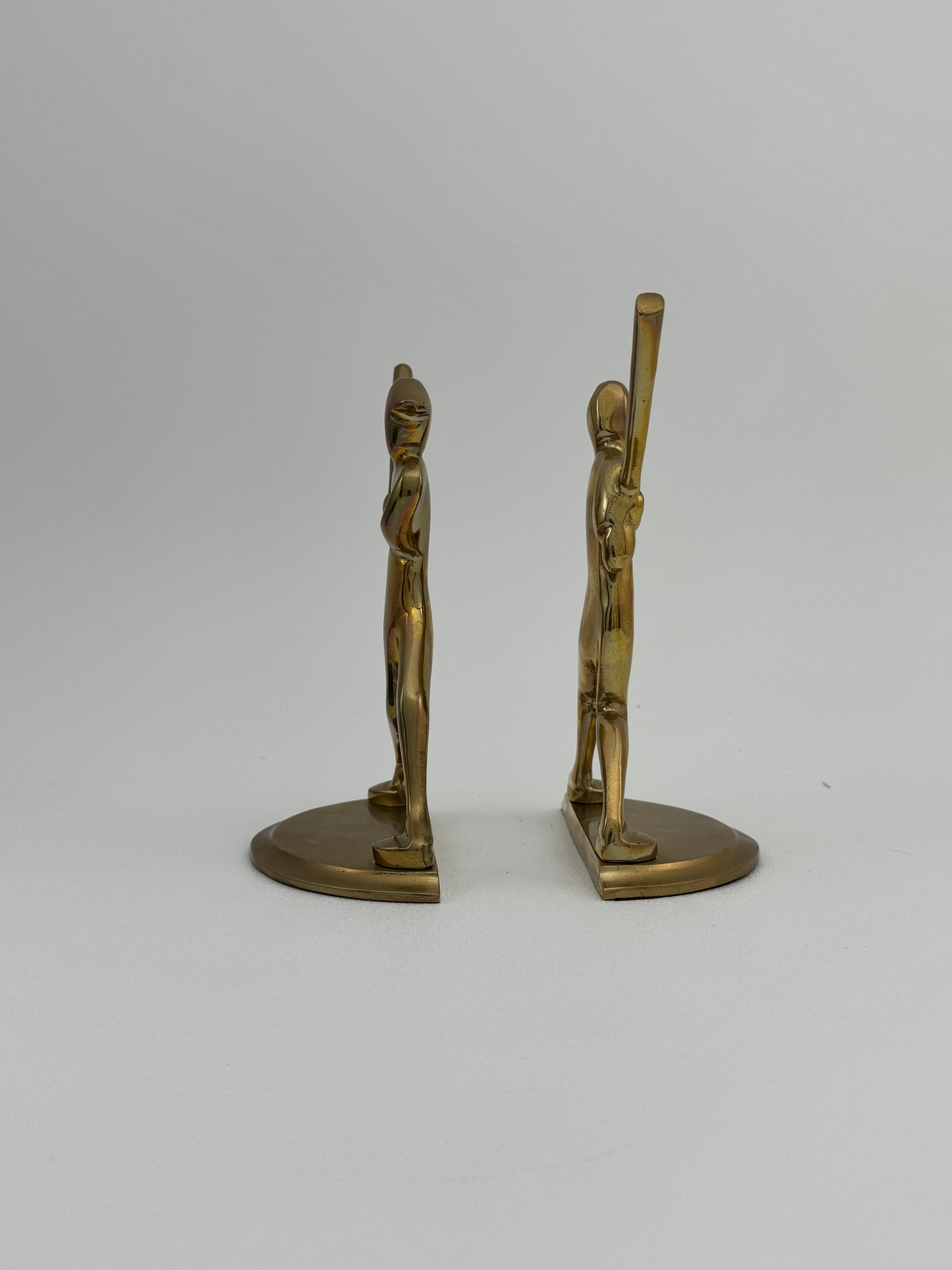 Vintage Brass Baseball Bookends-A Pair by Enesco