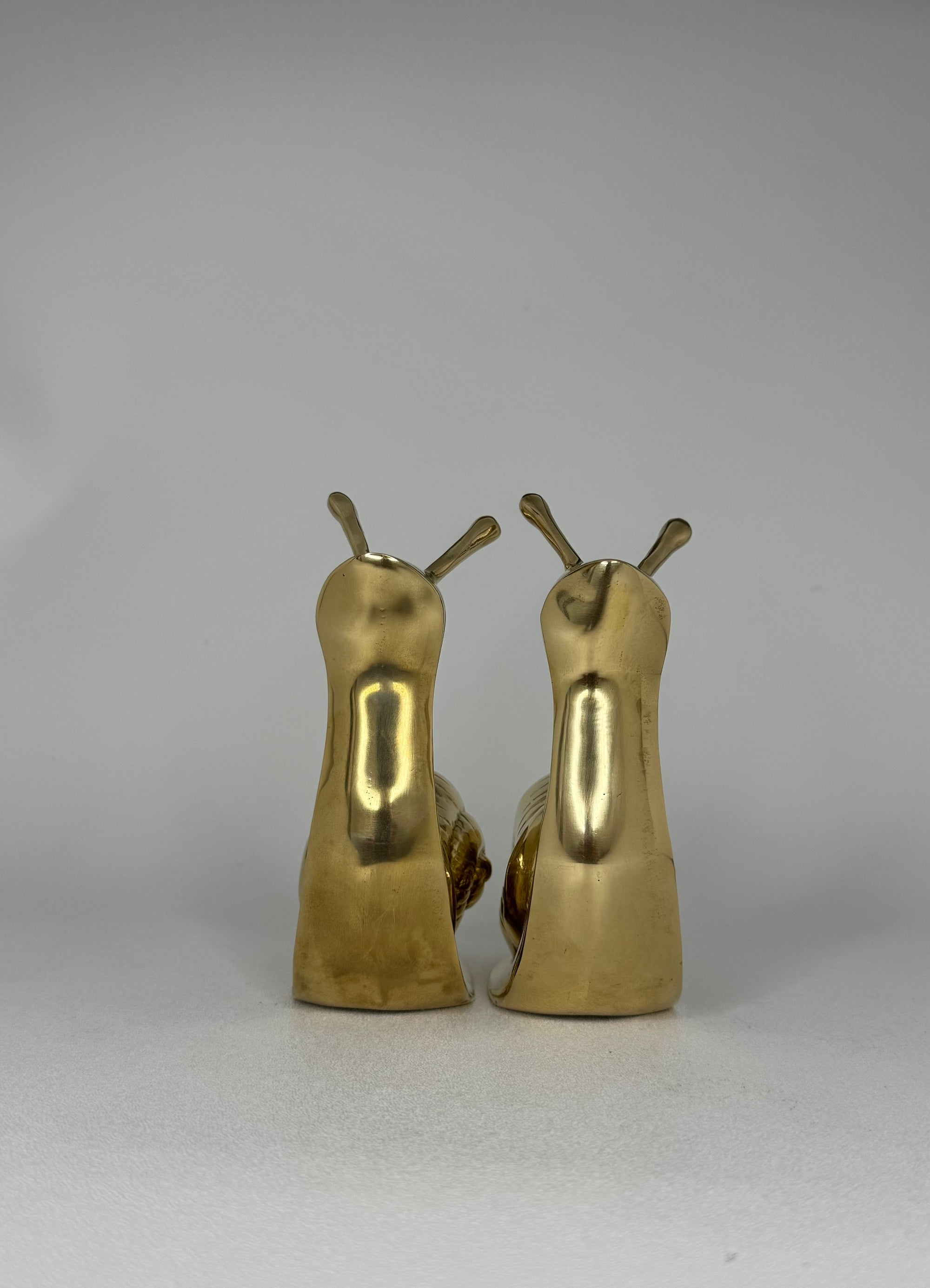 Vintage Brass MCM Snail Bookends-A Pair
