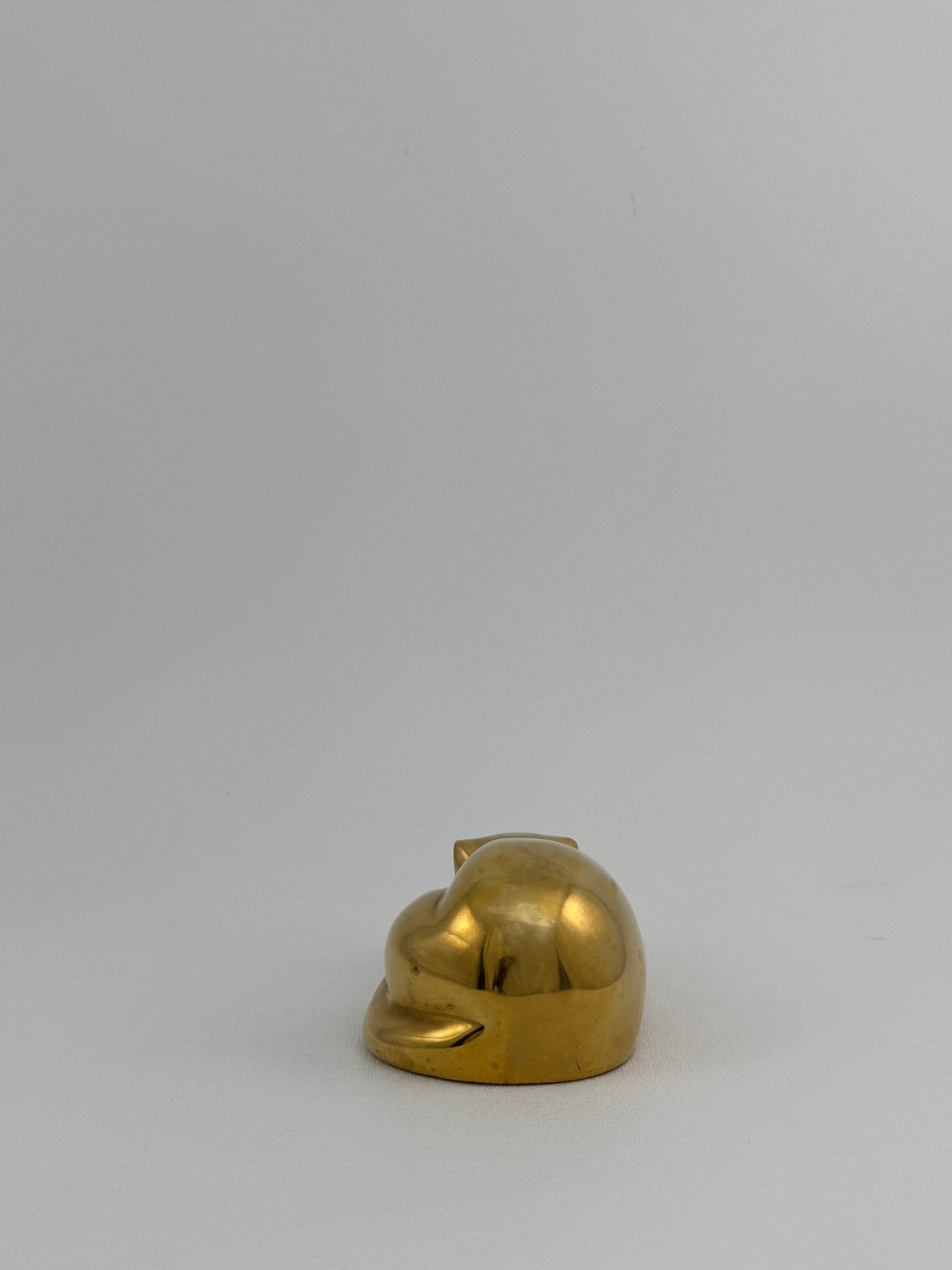 Sweet Vintage Brass Sleeping Cat