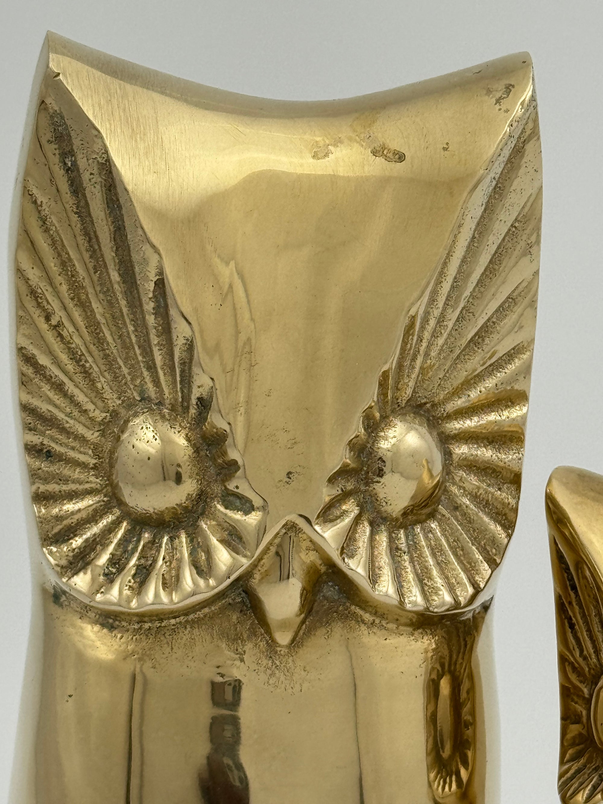 Vintage Brass Owl and Owlet-Pair
