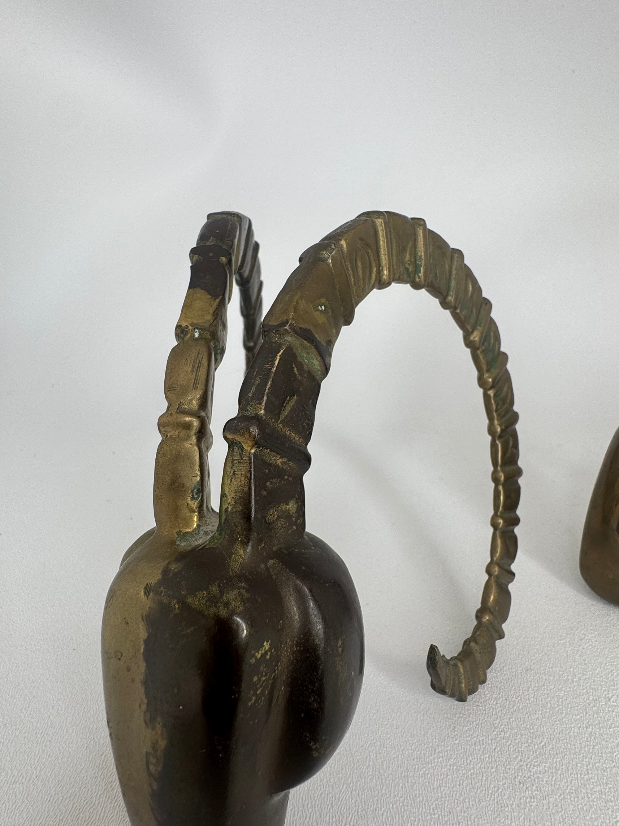 Vintage 1981 Dolbi Cashier Ram Horn Sculptures