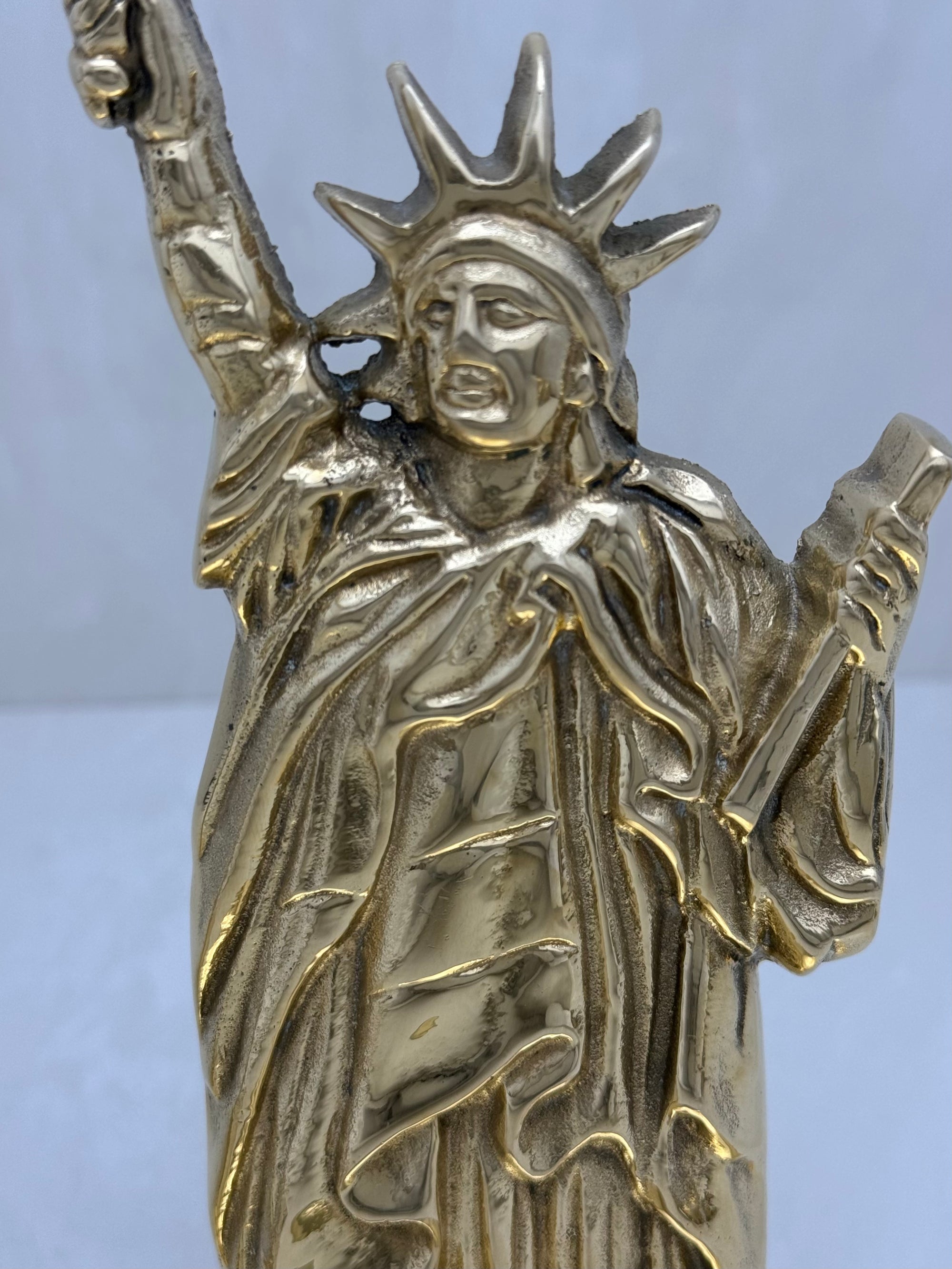 Vintage Brass Statue of Liberty Bookends- A Pair