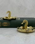 Vintage Small Brass Seahorse Ashtrays-A Pair