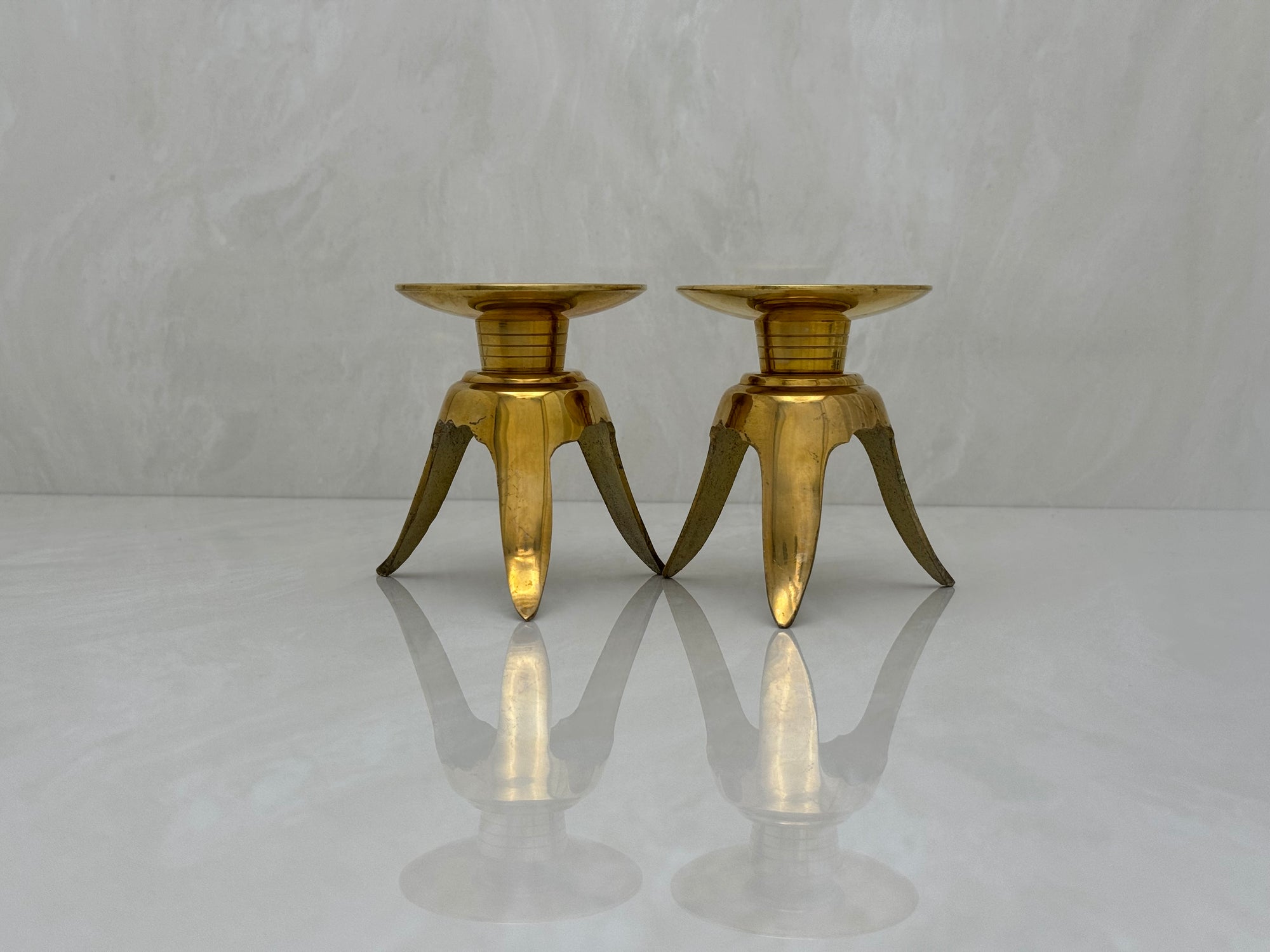 Vintage Brass Candlestick Holders -A Pair