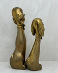 Large Vintage Brass Puppy Duo-A Pair