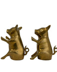 Vintage Brass Sitting Pig Pair – Made in Malaysia