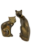 Vintage Brass Cat Pair