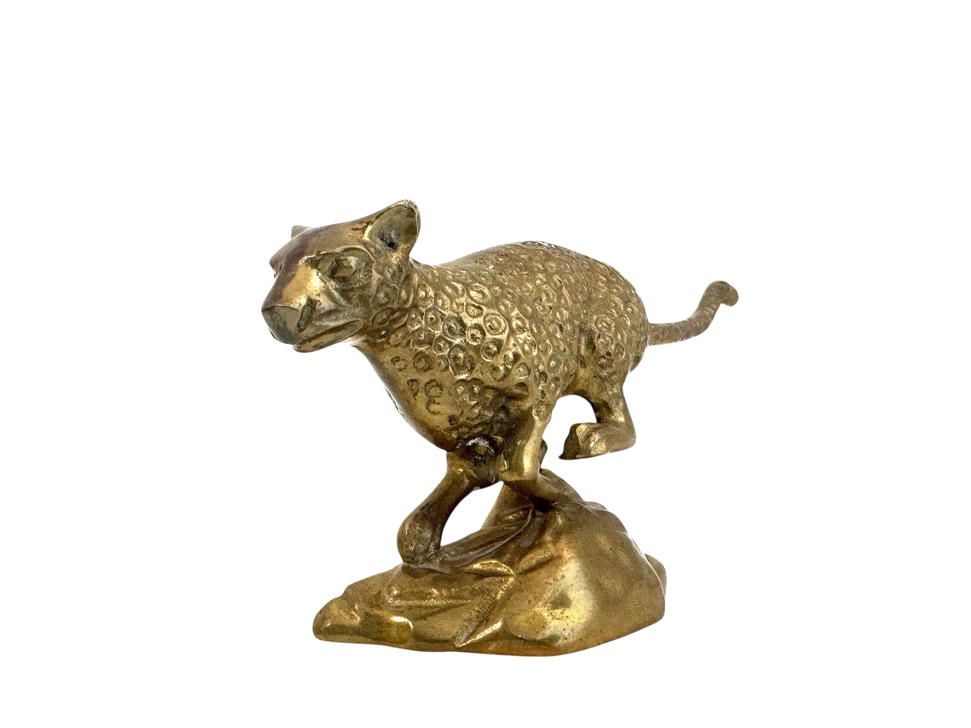 Vintage Brass Cheetah Figurine