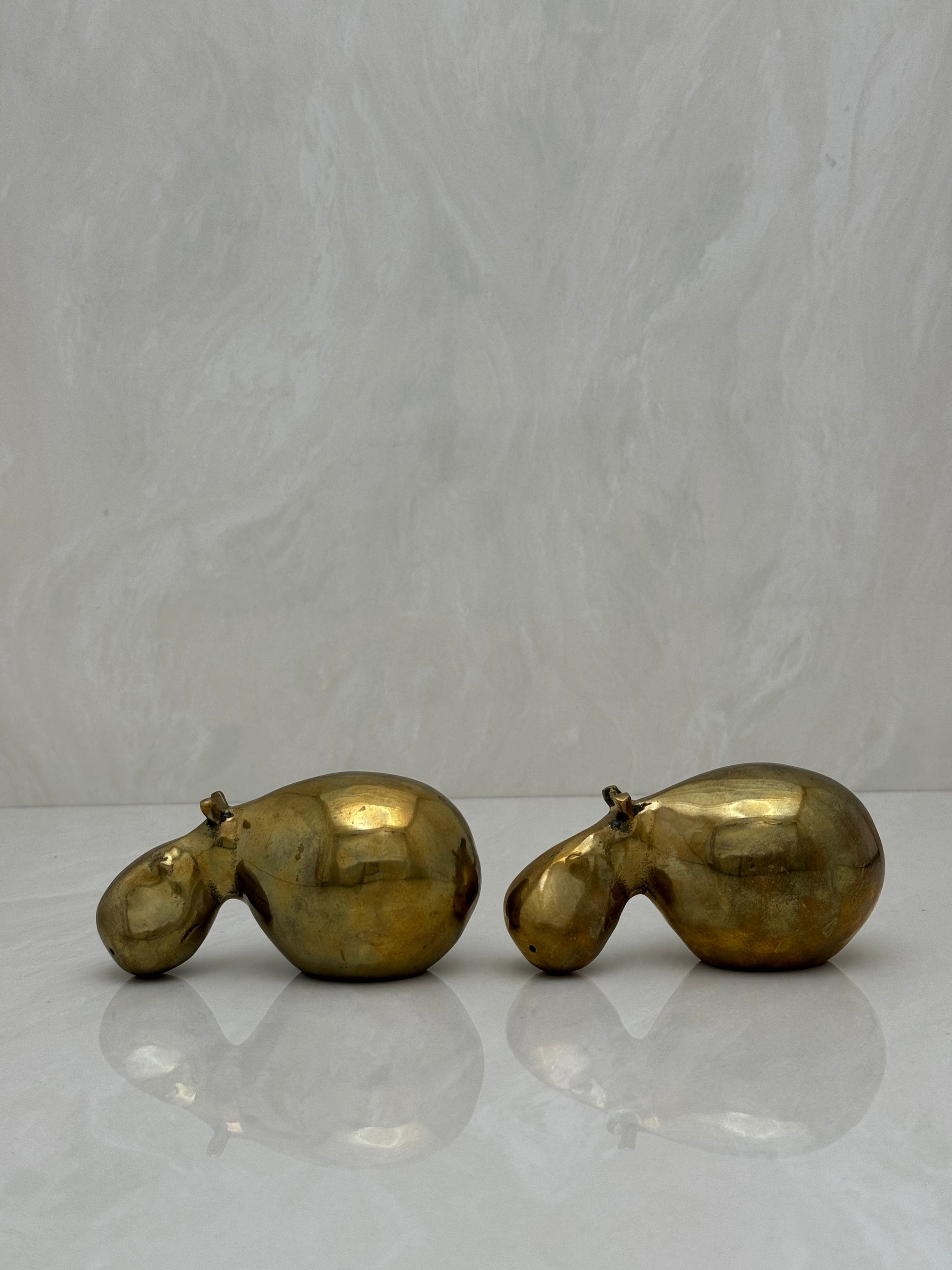 Vintage Brass Hippos-A Pair