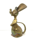 Grand Vintage Mid-Century Modern Brass Mouse Sculpture — Oversized Whimsical Art Accent