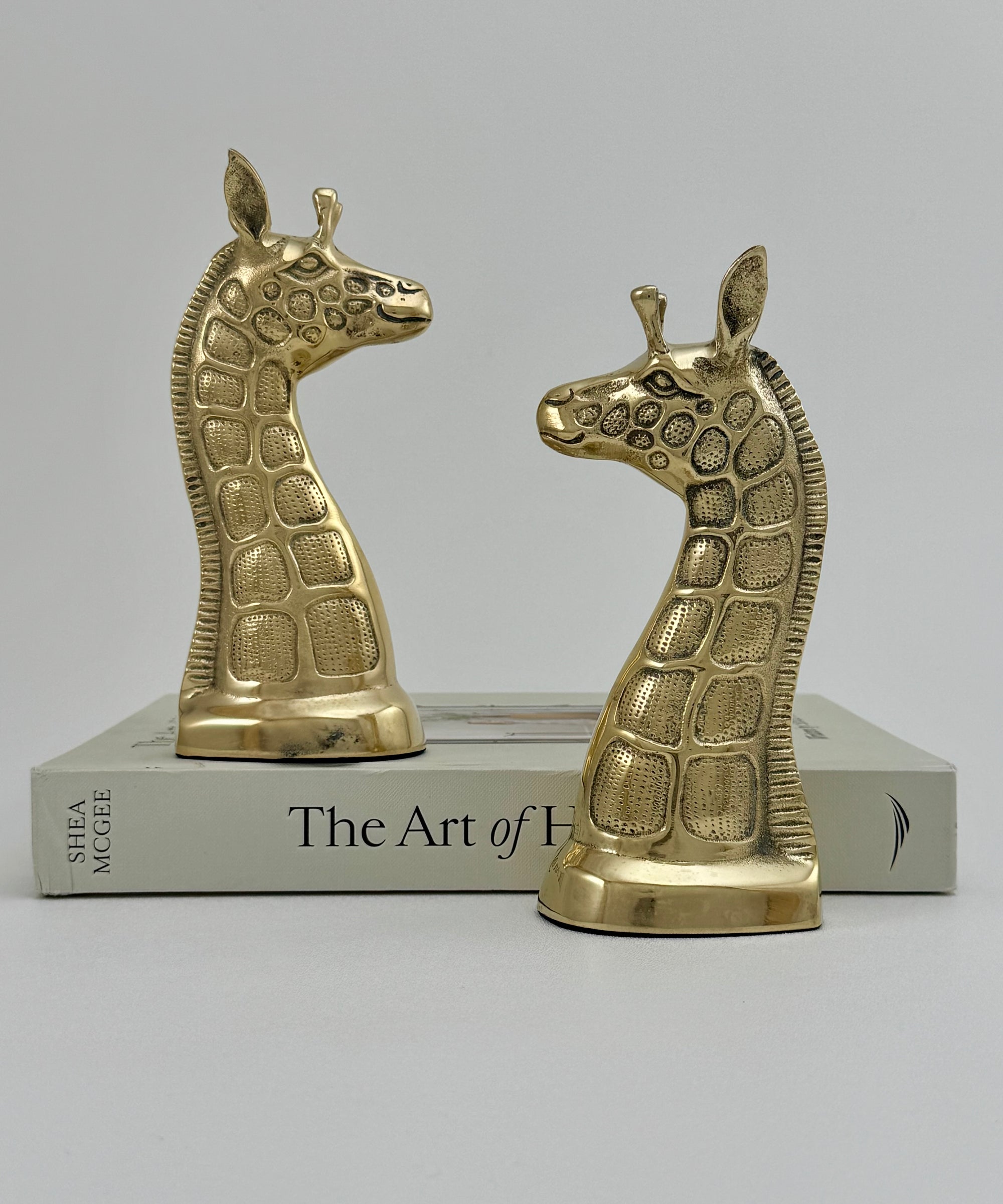 Vintage Brass Giraffe Pair – 7.25” Tall – Elegant Safari Sculptures