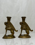 Vintage Brass Winged Sphinx Candleholders-A Pair