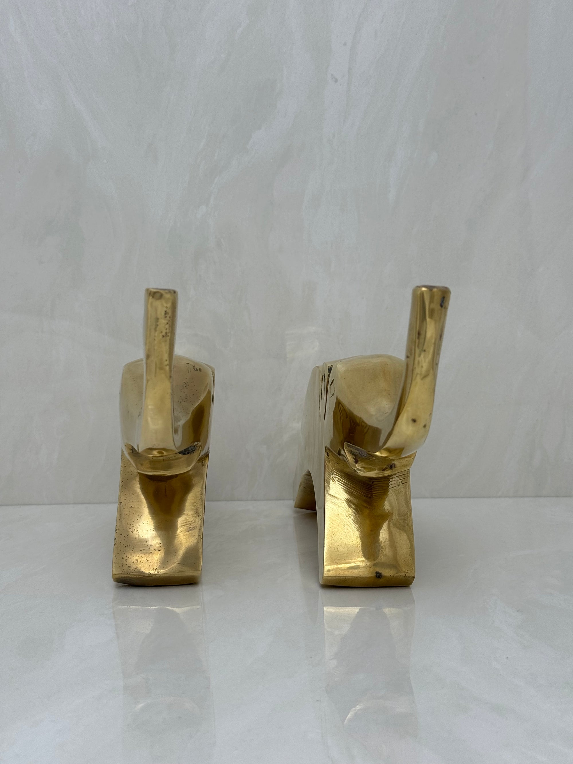 Vintage Brass Elephants- A Pair