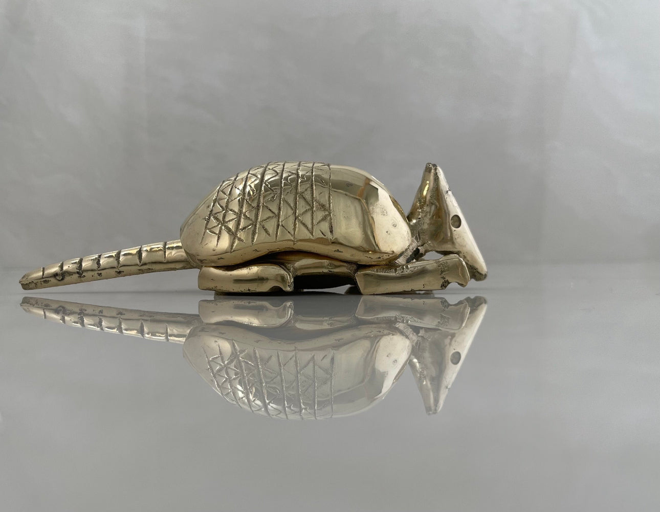 Vintage Brass Armadillo Trinket Box