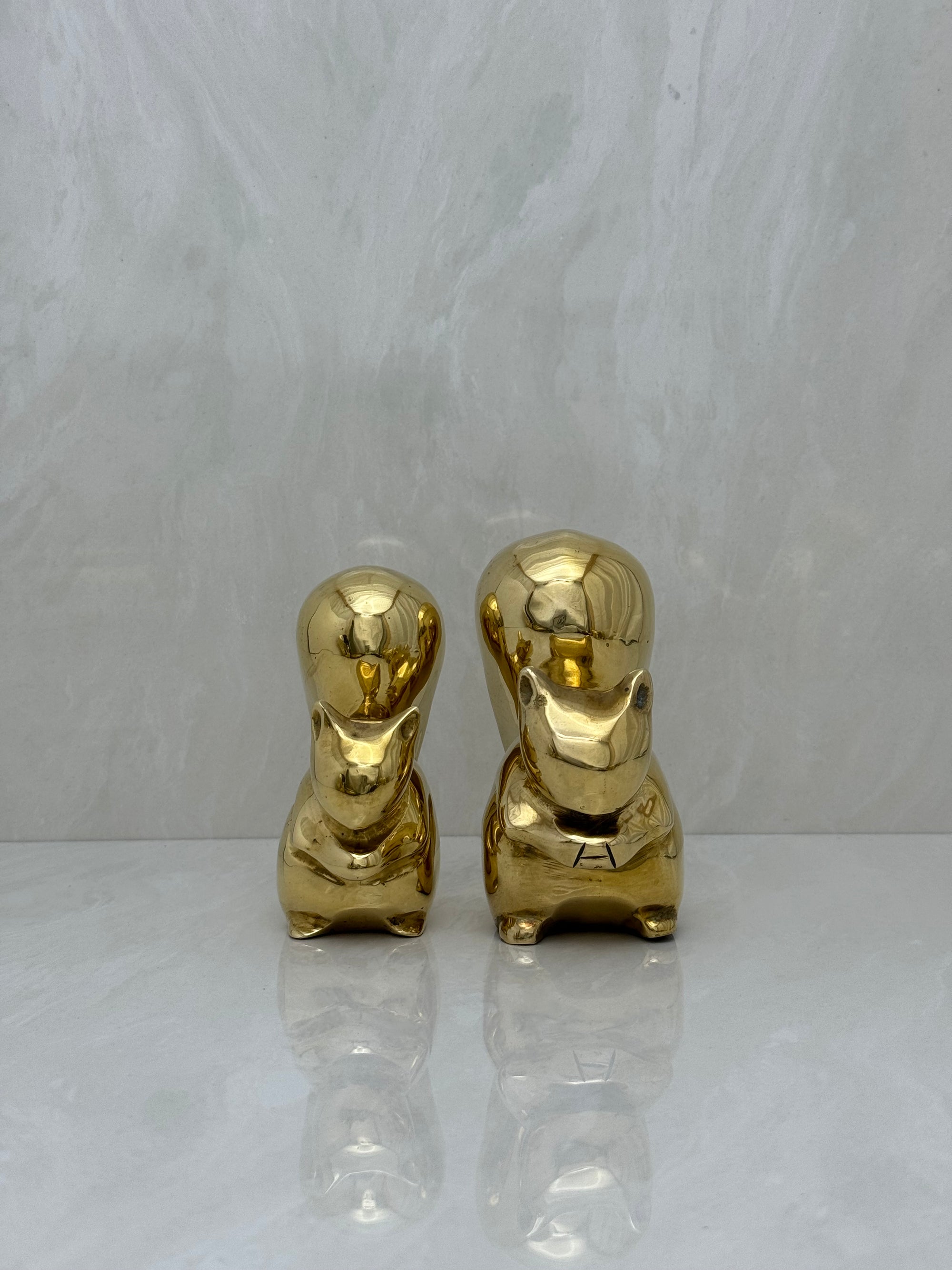 Vintage Brass MCM Squirrels-A Pair