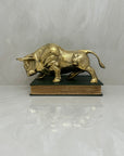 Vintage Brass Charging Bull