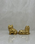 Small Vintage Brass Cat Figurines-A Pair