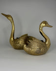 Vintage Brass Swan Planters-Pair