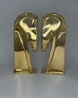 Vintage Brass Horse Head Bookends – Equestrian Mid-Century Set by Kinder Harris