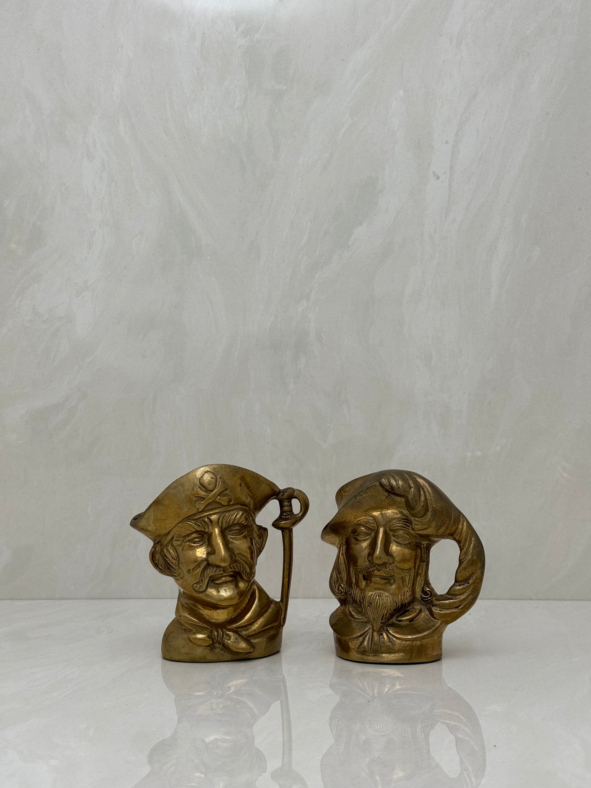 Small Vintage Brass Pirate Cups - A Pair