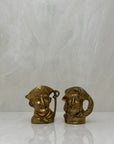 Small Vintage Brass Pirate Cups - A Pair